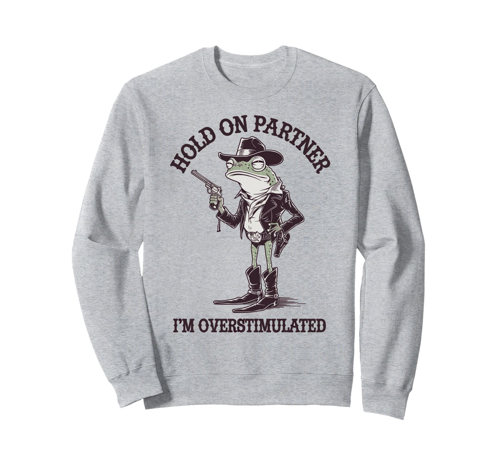 Cowboy Frog Hold Partner Im Sweatshirt - Minimalist Print for Adults - T-Shirt, Sweatshirt, Hoodie