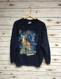 90'S Whitetail Deer Buck Crew Neck Faded Black Animal Print Wildlife Short Large Menswear Athletic T-Shirts, Hoodie, Sweatshirt - T-Shirt, Sweatshirt, Hoodie