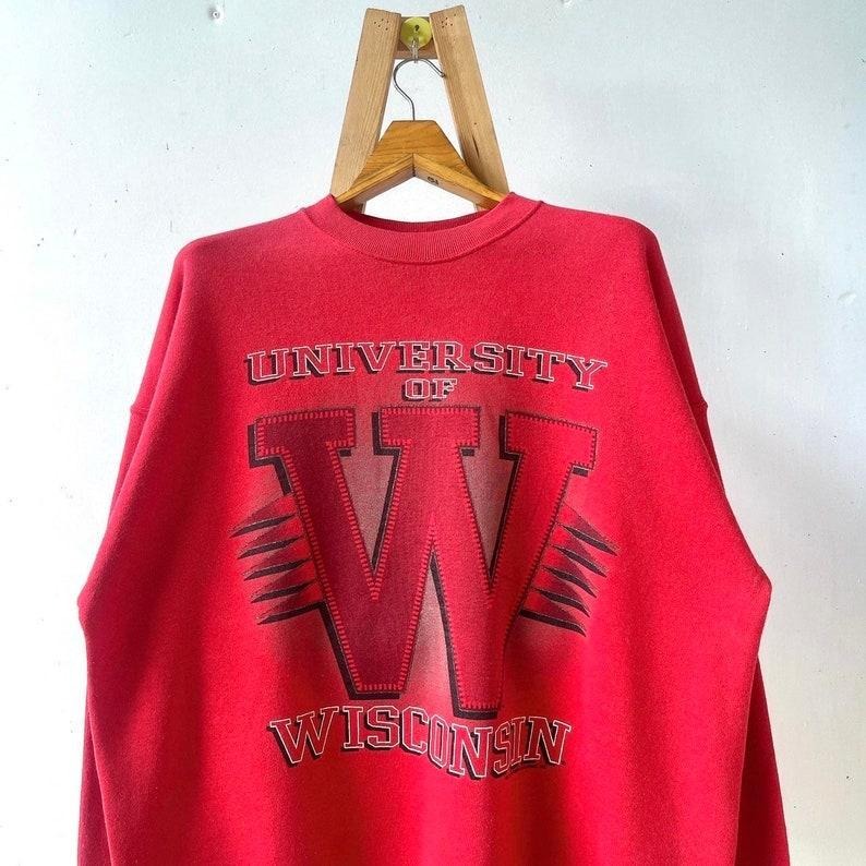 90s Wisconsin Badgers UW Cotton Menswear T-Shirts, Hoodie, Sweatshirt - T-Shirt, Sweatshirt, Hoodie