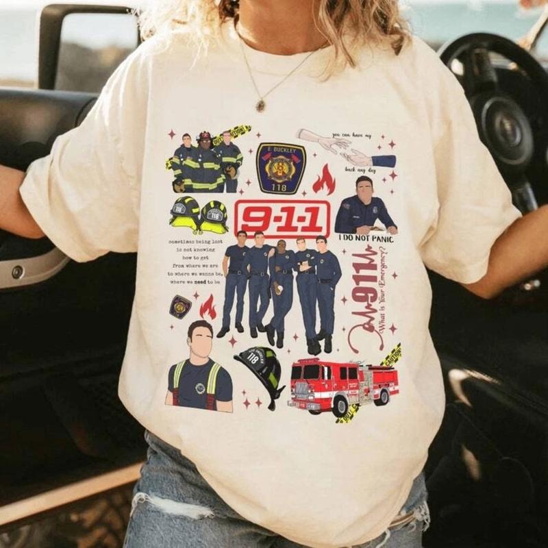 911 Shirt Movie Shirt Fans 9 1 1 TV Show Shirt 2025 Cotton Casual Crew Neck Menswear Top Underwear T-Shirts, Hoodie, Sweatshirt - T-Shirt, Sweatshirt, Hoodie