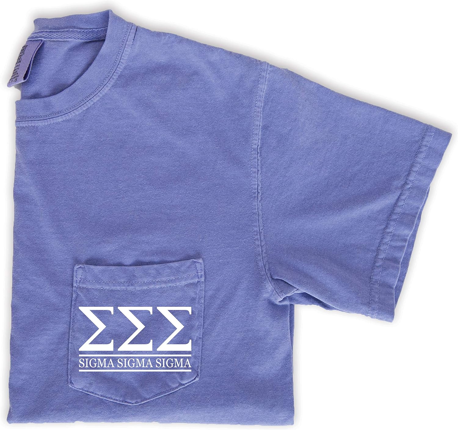 Sigma Sigma Sigma Block Letters Pocket T-Shirt Unisex T-shirt, Sweatshirt, Hoodie, Long Sleeve Tee - T-Shirt, Sweatshirt, Hoodie