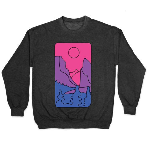 Groovy Pride Flag Landscapes: Bi Flag T-Shirts, Hoodie, Sweatshirt - T-Shirt, Sweatshirt, Hoodie