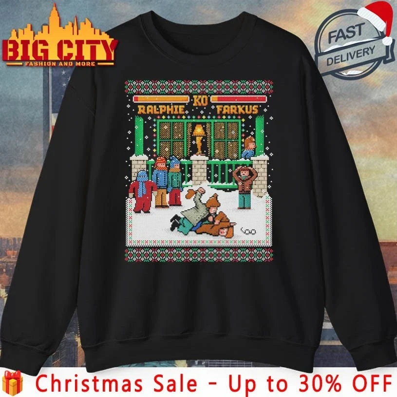 A Christmas Fight Ralphie KO Farkus ugly christmas shirt Unisex T-shirt, Sweatshirt, Hoodie, Long Sleeve Tee - T-Shirt, Sweatshirt, Hoodie