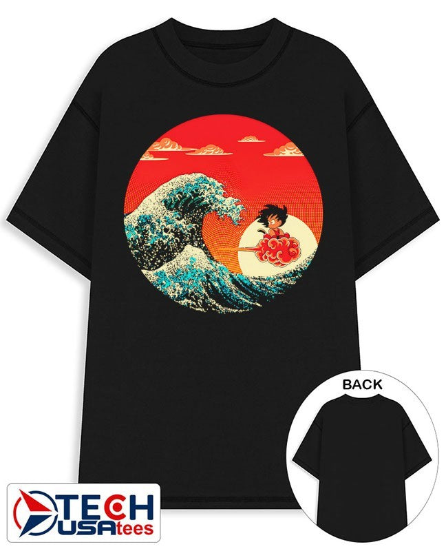 A Cloud Over Kanagawa Wave Goku shirt Unisex T-shirt, Sweatshirt, Hoodie, Long Sleeve Tee - T-Shirt, Sweatshirt, Hoodie