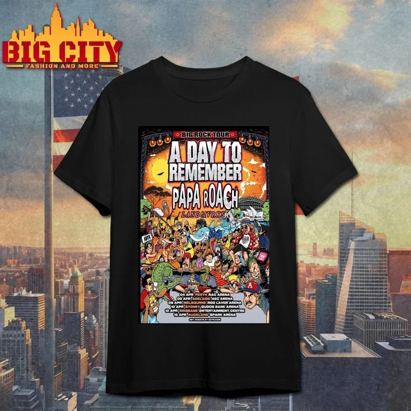 A Day To Remember April 2025 Big Rock Tour Poster shirt Unisex T-shirt, Sweatshirt, Hoodie, Long Sleeve Tee - T-Shirt, Sweatshirt, Hoodie