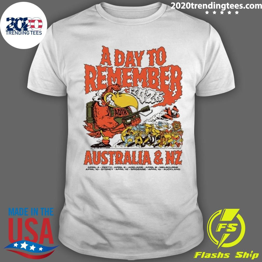 A Day To Remember Australia and NZ Tour 2026 Shirt Unisex T-shirt, Sweatshirt, Hoodie, Long Sleeve Tee - T-Shirt, Sweatshirt, Hoodie