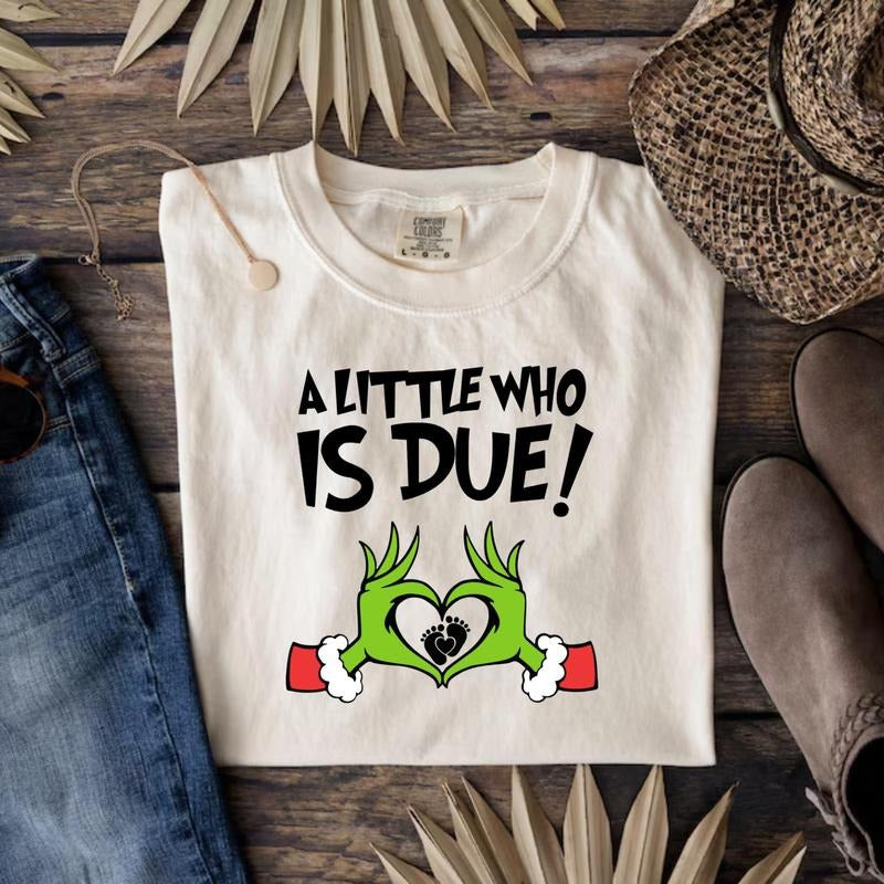 Little Who Is Due Nursery Cute Pregnancy Shirt Expecting Shirt Heavy Cotton Shirt T-Shirts, Hoodie, Sweatshirt - T-Shirt, Sweatshirt, Hoodie