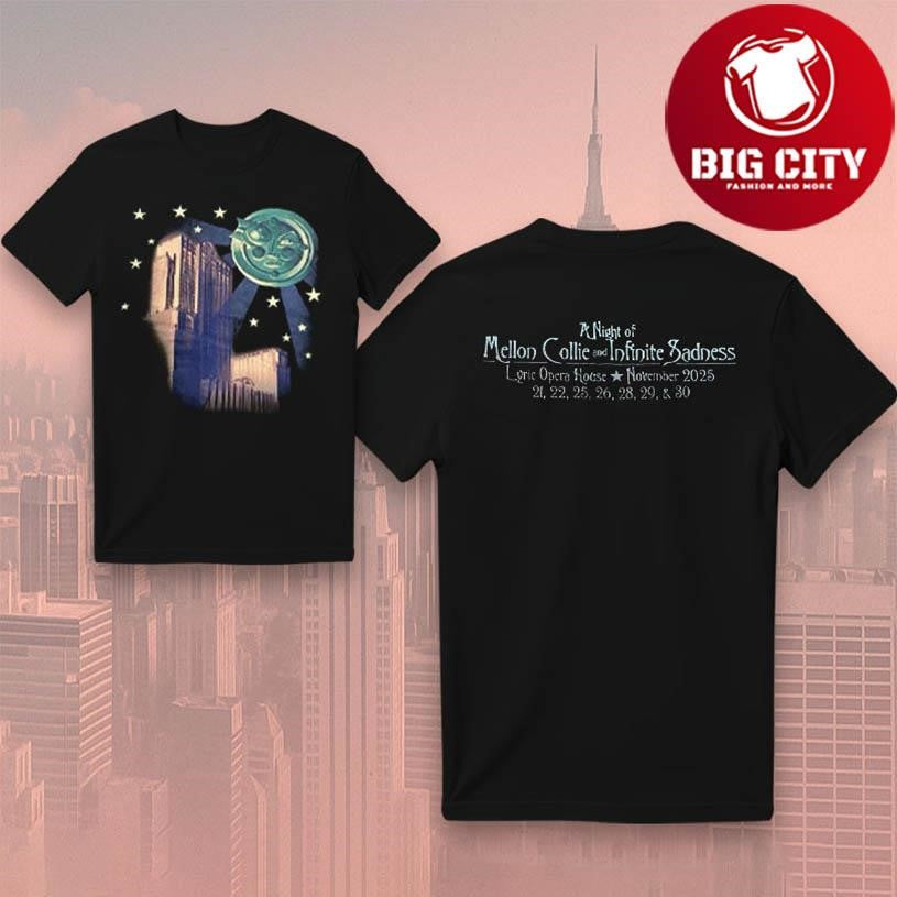 A Night of Mellon Collie Nov 2025 Two Sided Shirt Unisex T-shirt, Sweatshirt, Hoodie, Long Sleeve Tee - T-Shirt, Sweatshirt, Hoodie