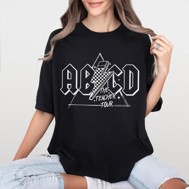 ABCD Teacher Tour Shirt Rock N' Roll Teacher Funny Teacher Back School Teacher Educator Life Shirt Classroom Humor Top Cute Teacher Comfortable Casual Retro Teaching T-Shirts, Hoodie, Sweatshirt - T-Shirt, Sweatshirt, Hoodie