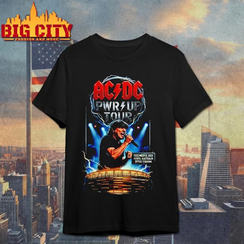 ACDC Perth Pwr Up Tour 2025 On December 8 2025 At Optus Stadium Australia Shirt Unisex T-shirt, Sweatshirt, Hoodie, Long Sleeve Tee - T-Shirt, Sweatshirt, Hoodie
