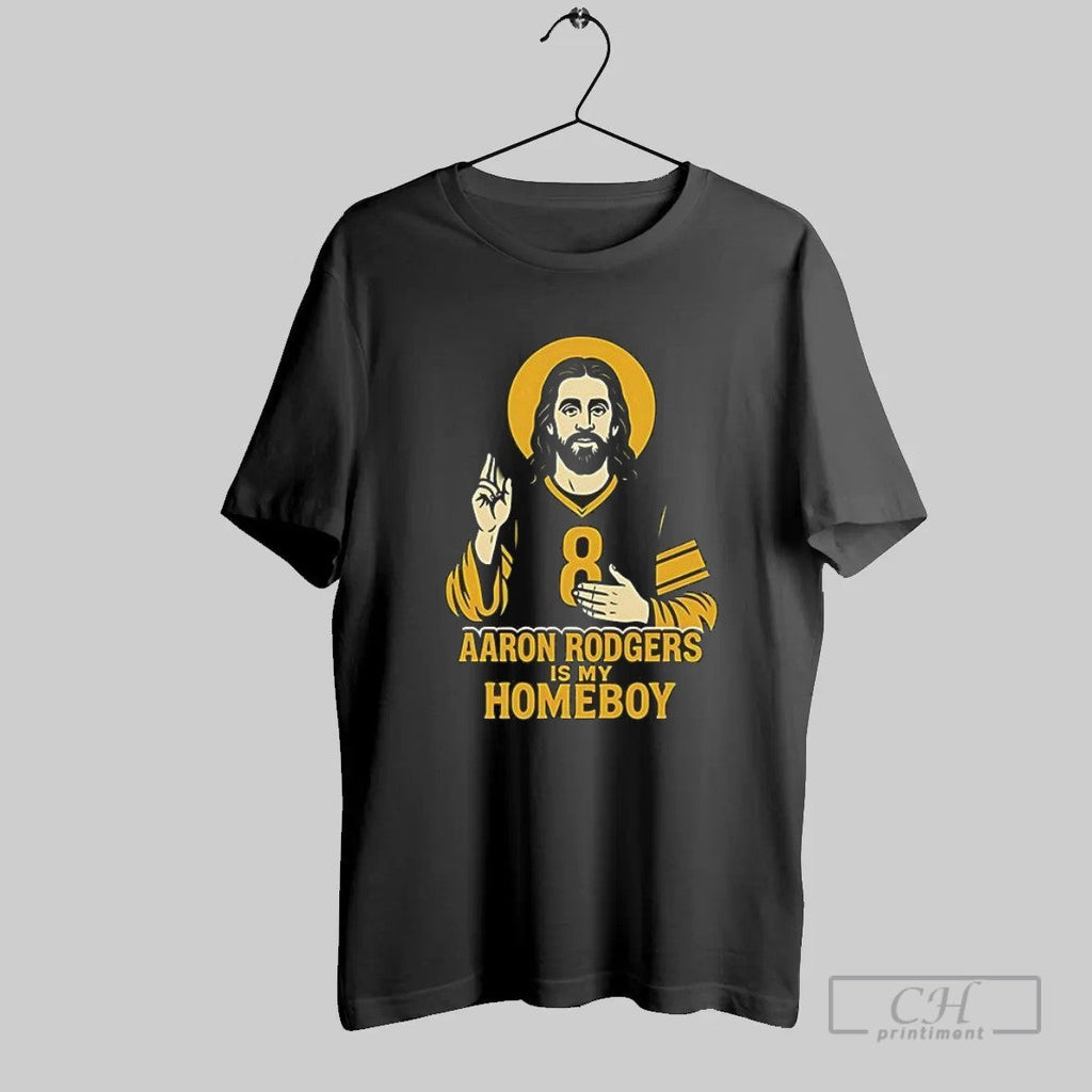 Aaron Rodgers Is My Homeboy Steelers T Shirt Unisex T-shirt, Sweatshirt, Hoodie, Long Sleeve Tee - T-Shirt, Sweatshirt, Hoodie