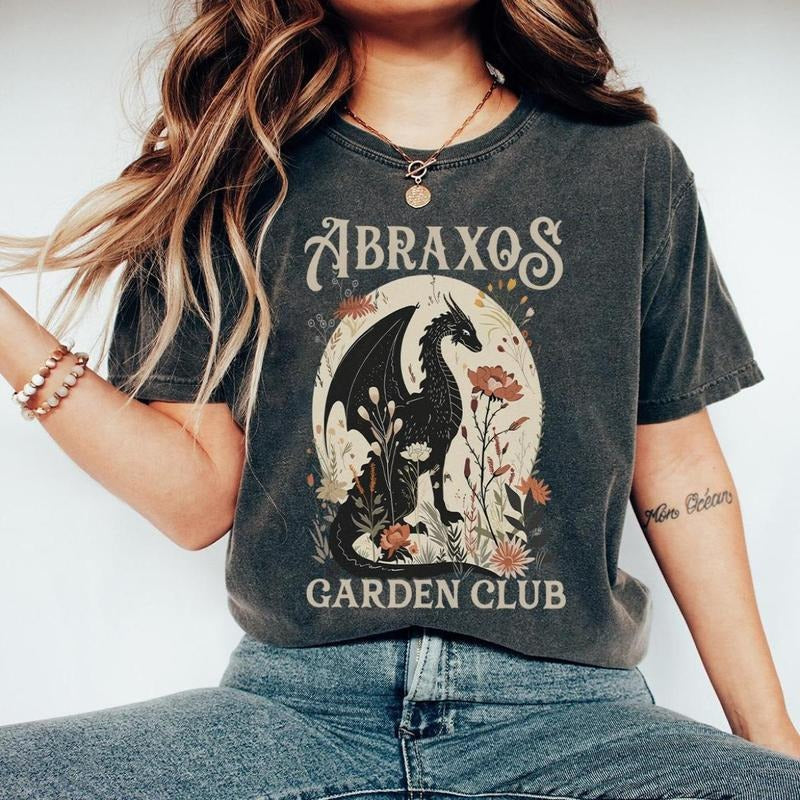 Abraxos Flower Garden Club Throne Glass Floral Fantasy Book Lover PNG Bookish Outfits T-Shirts, Hoodie, Sweatshirt - T-Shirt, Sweatshirt, Hoodie