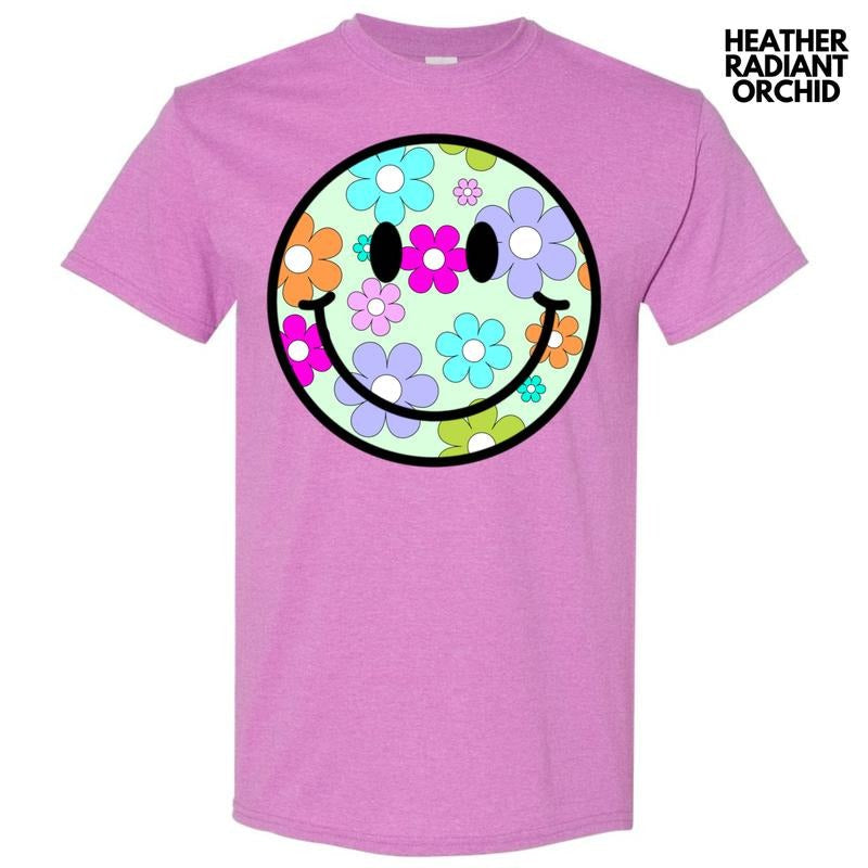 Adorable Floral Happy Face Gildan Short Sleeve 'NLB' T-Shirts, Hoodie, Sweatshirt - T-Shirt, Sweatshirt, Hoodie