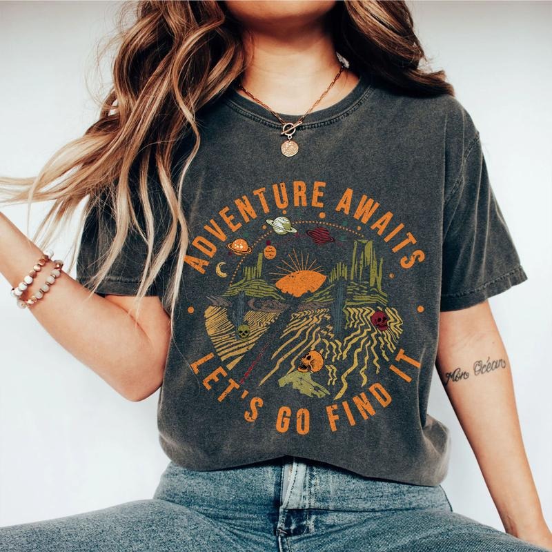 Adventure Awaits Let'S Go Find Adventure Comfort Shirt Travel Shirt Hiking Her Desert Shirt Explore Mountain Shirt Camping Shirt Nature Lover Shirt Road Trip Shirt Camping Vacation Top T-Shirts, Hoodie, Sweatshirt - T-Shirt, Sweatshirt, Hoodie