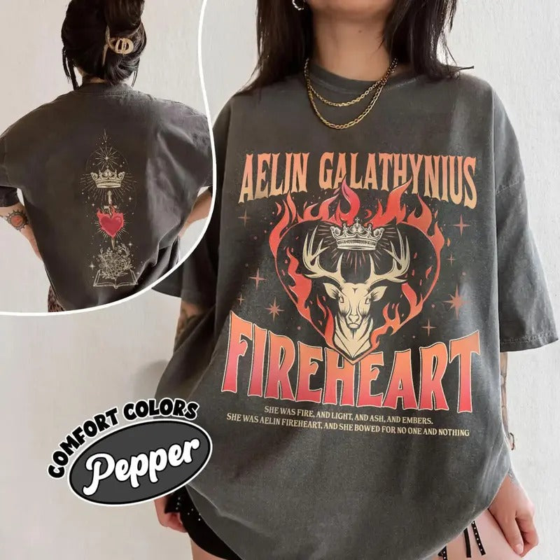 Aelin Galathynius Fireheart Shirt Throne Glass Kingflame Thirteen Sarah J Maas Shirt Book Lovers T-Shirts, Hoodie, Sweatshirt - T-Shirt, Sweatshirt, Hoodie