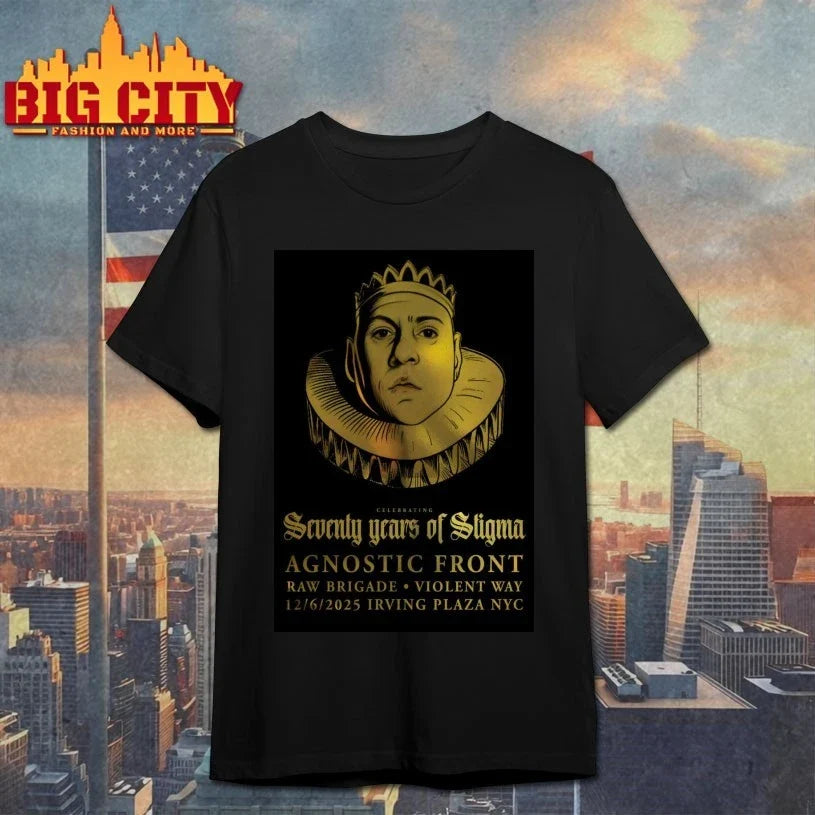 Agnostic Front 12.6.2025 New York NY Poster shirt Unisex T-shirt, Sweatshirt, Hoodie, Long Sleeve Tee - T-Shirt, Sweatshirt, Hoodie