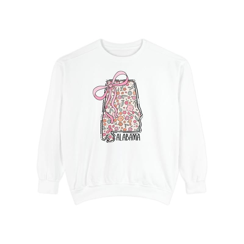 Alabama Floral Comfort Colors Alabama Cute Bow Alabama T-Shirts, Hoodie, Sweatshirt - T-Shirt, Sweatshirt, Hoodie
