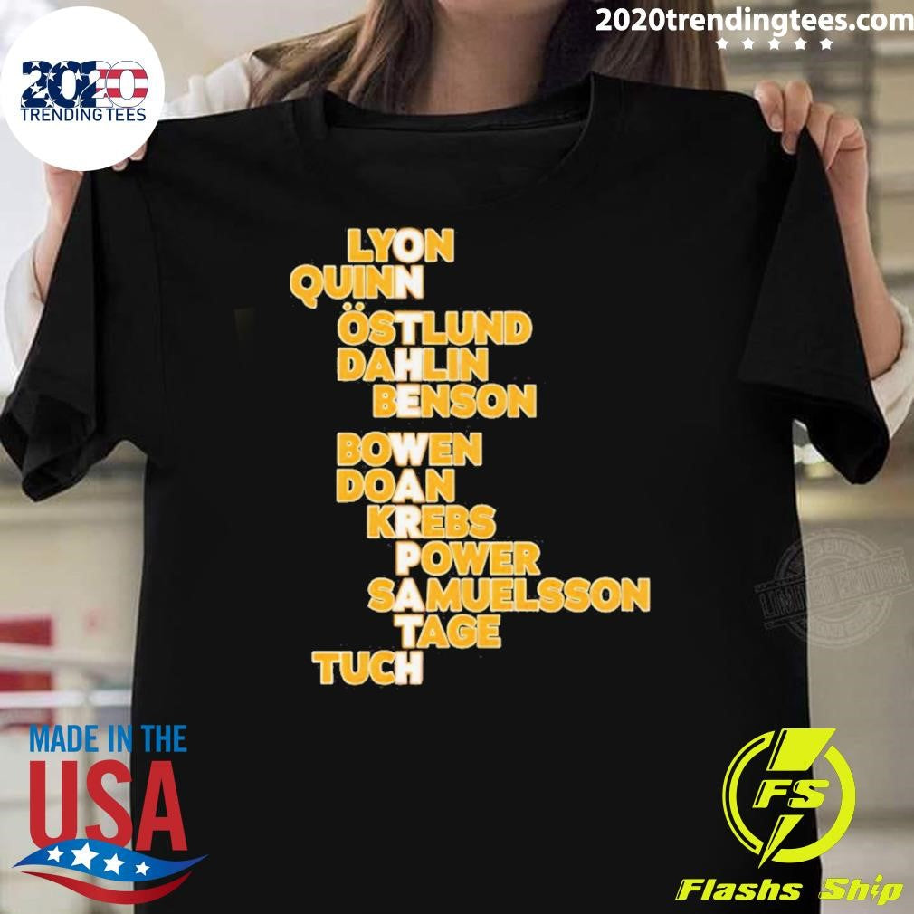 Alex Lyon Dylan Cozens Rasmus Dahlin Tage Thompson Alex Tuch Buffalo Sabres Hockey On The Warpath Names 2026 Shirt - T-Shirt, Sweatshirt, Hoodie