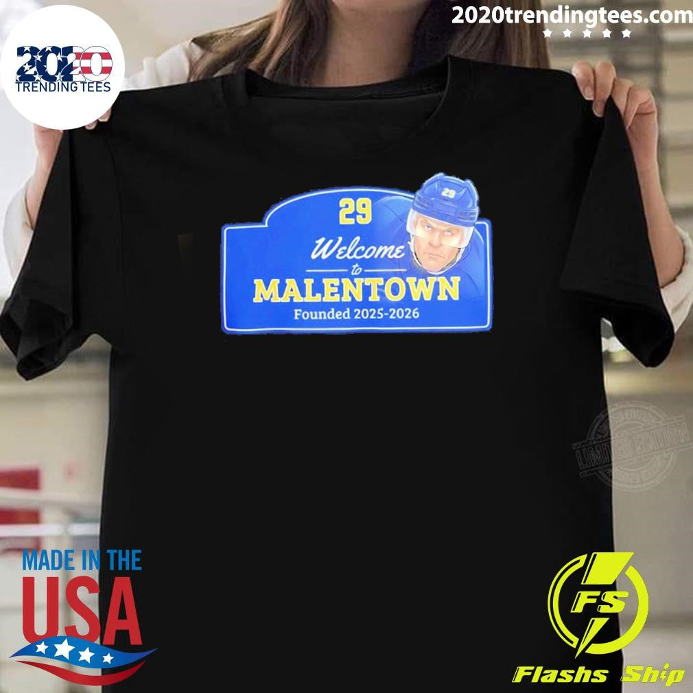Alex Lyon Welcome To Malentown Founded 2025-2026 Shirt Unisex T-shirt, Sweatshirt, Hoodie, Long Sleeve Tee - T-Shirt, Sweatshirt, Hoodie