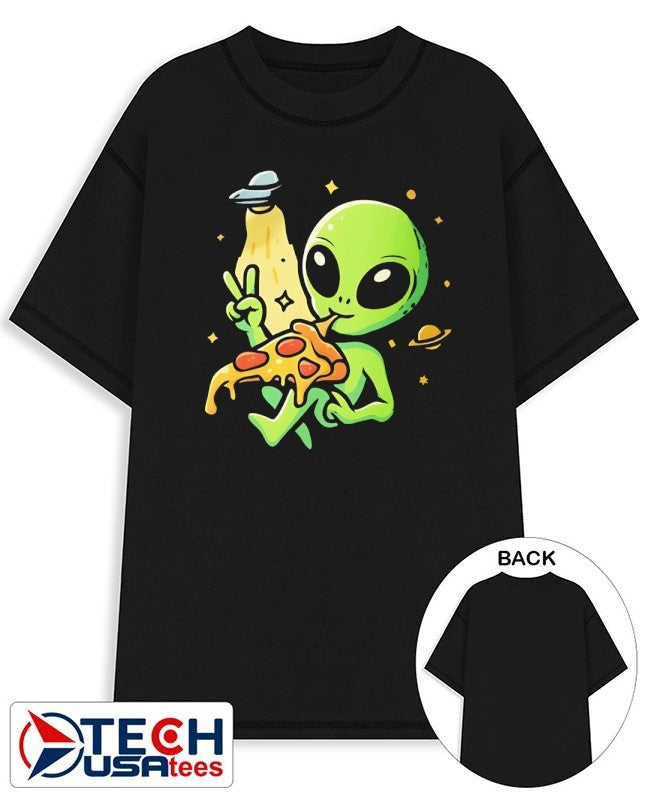 Alien Pizza shirt Unisex T-shirt, Sweatshirt, Hoodie, Long Sleeve Tee - T-Shirt, Sweatshirt, Hoodie