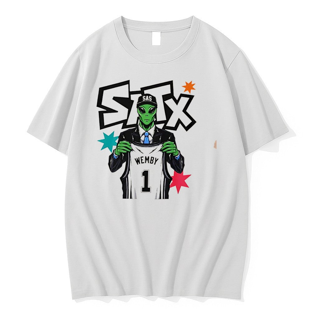 Alien Holding Victor Wembanyama San Antonio Spurs Satx Tee Tshirts Sweater Unisex T-shirt, Sweatshirt, Hoodie, Long Sleeve Tee - T-Shirt, Sweatshirt, Hoodie