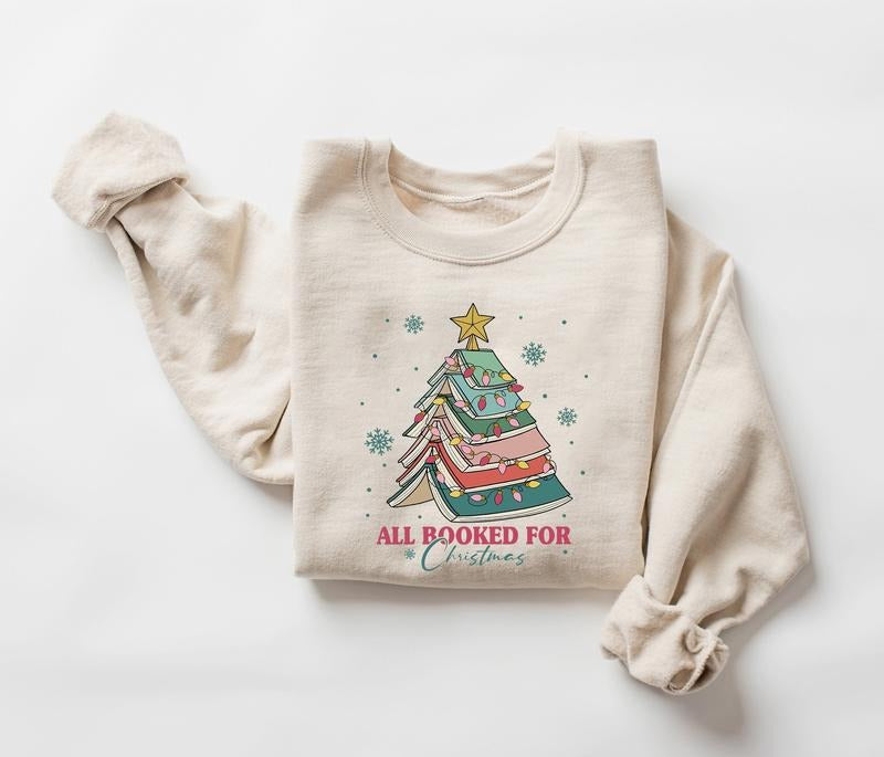 All Booked Librarian Bookworm Book Tree Book Lovers Cute Winter T-Shirts, Hoodie, Sweatshirt - T-Shirt, Sweatshirt, Hoodie