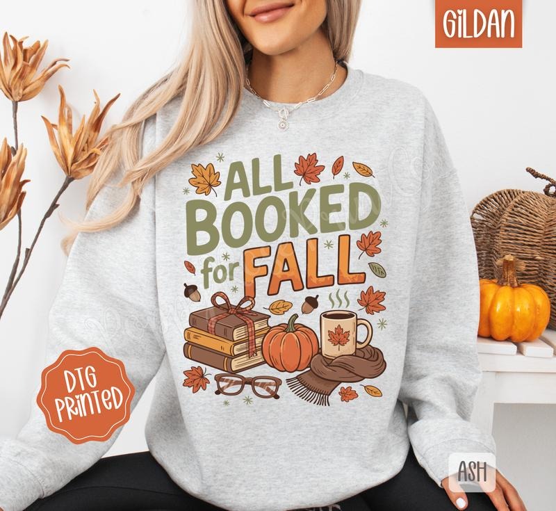 All Booked Fall Autumn Reading T-Shirts, Hoodie, Sweatshirt - T-Shirt, Sweatshirt, Hoodie