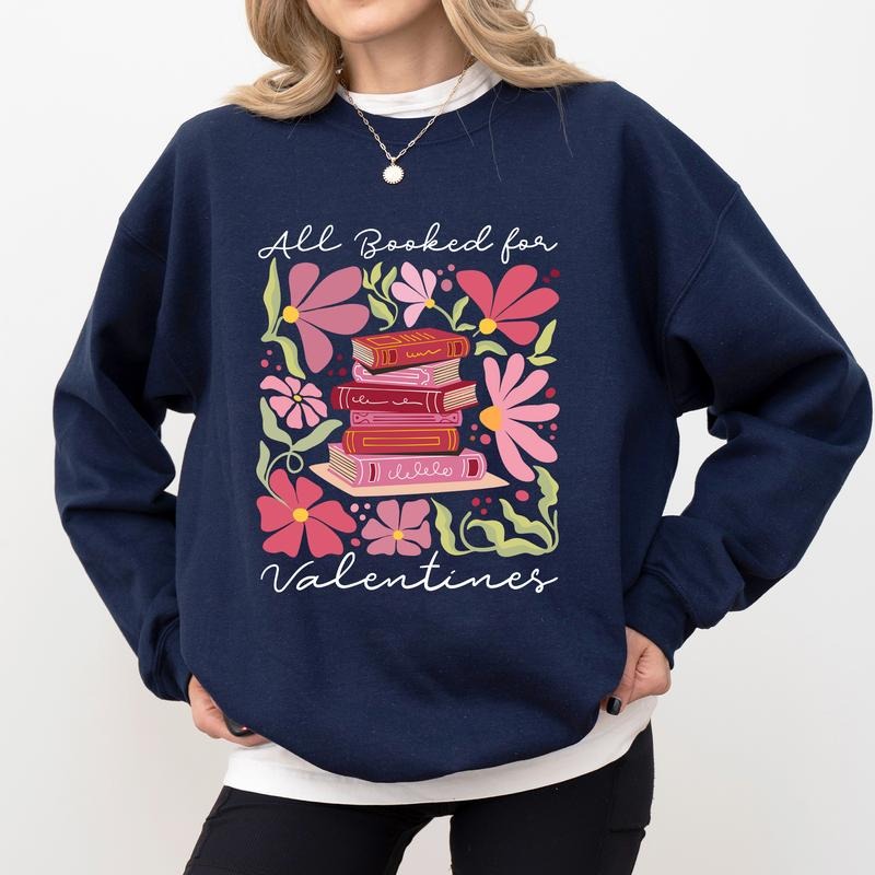 All Booked Valentines Boho Valentine Flower Bookish Retro Book Lovers Long Sleeved Valentines Teacher T-Shirts, Hoodie, Sweatshirt - T-Shirt, Sweatshirt, Hoodie