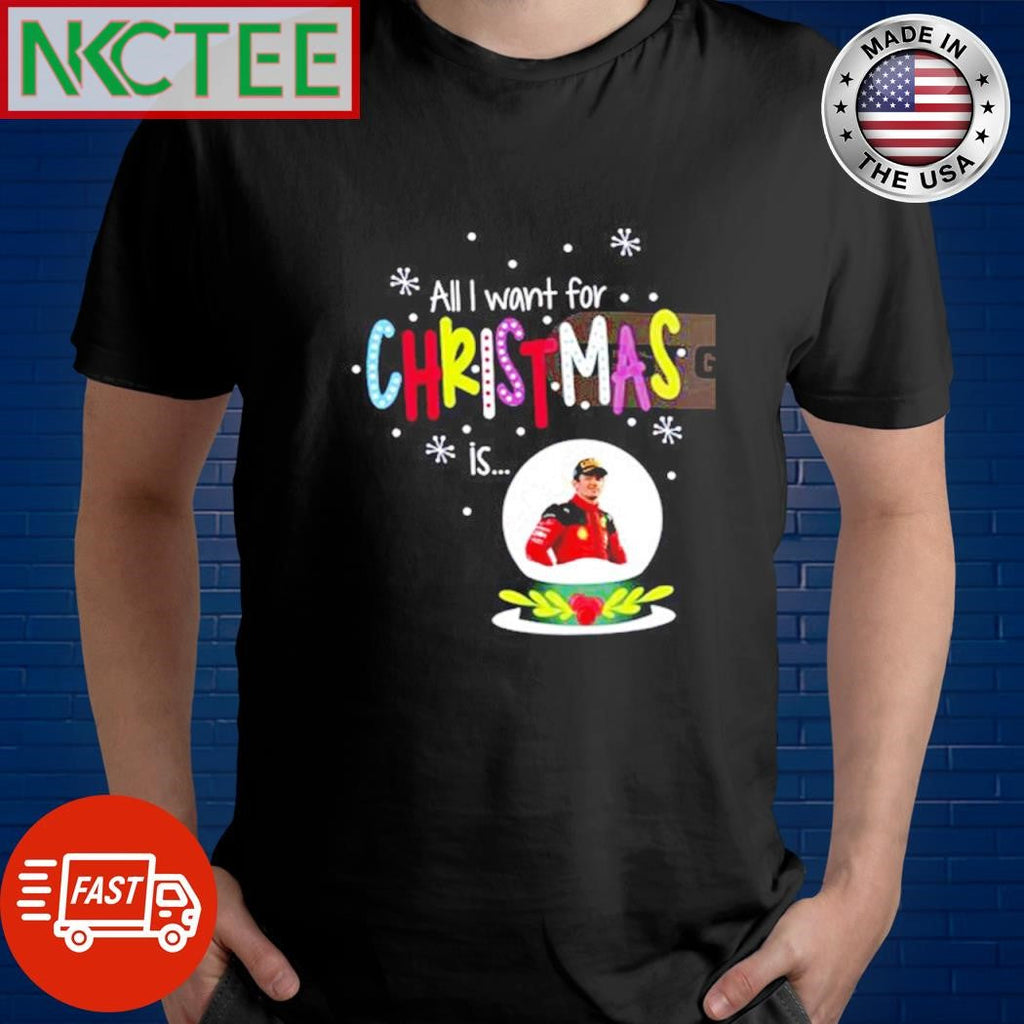 All I Want For Christmas Is Charles Leclerc Snowglobe shirt Unisex T-shirt, Sweatshirt, Hoodie, Long Sleeve Tee - T-Shirt, Sweatshirt, Hoodie