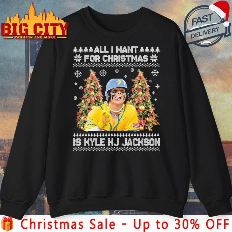 All I Want for Christmas Is Kyle KJ Jackson Ugly christmas shirt Unisex T-shirt, Sweatshirt, Hoodie, Long Sleeve Tee - T-Shirt, Sweatshirt, Hoodie