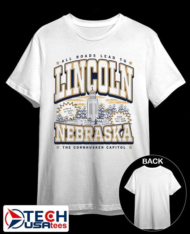 All roads lead to Lincoln Nebraska Max Collegiate shirt Unisex T-shirt, Sweatshirt, Hoodie, Long Sleeve Tee - T-Shirt, Sweatshirt, Hoodie