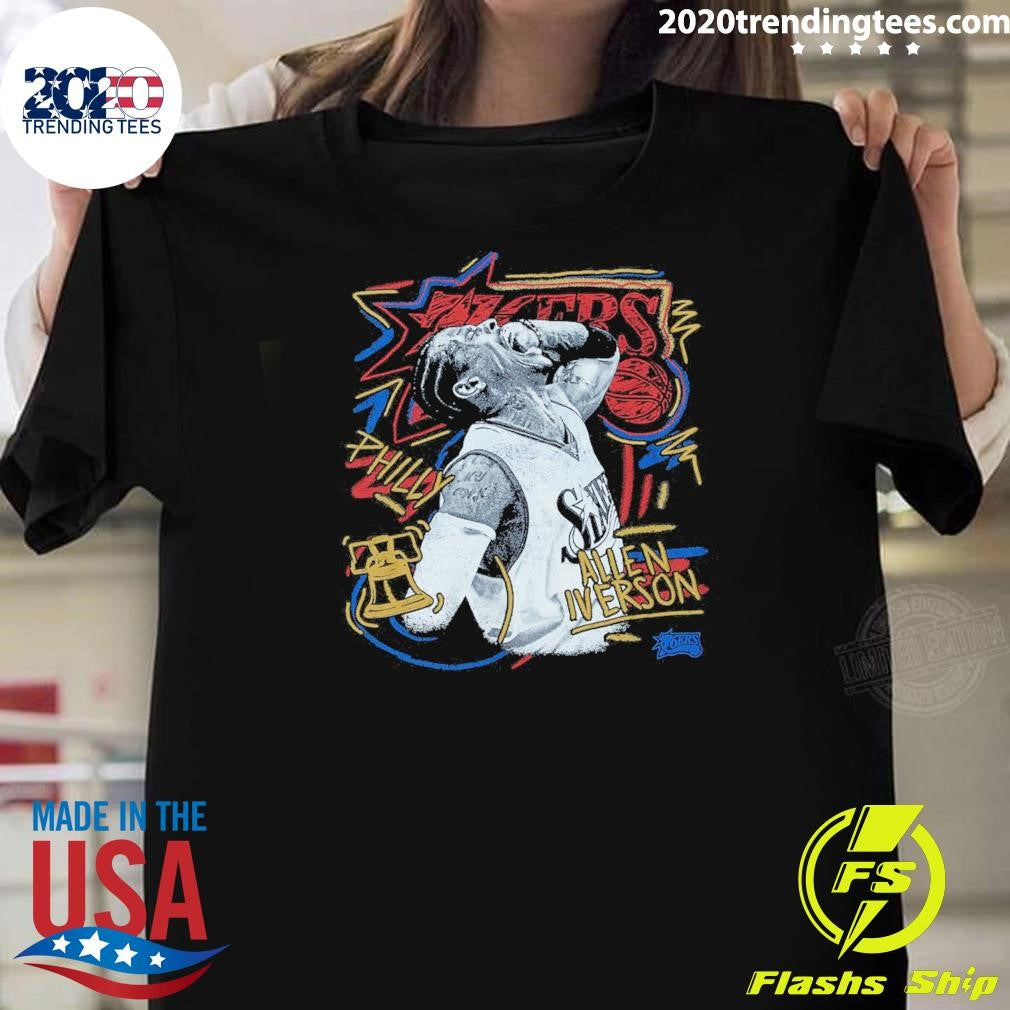 Allen Iverson Philadelphia 76ers Mitchell & Ness Chalked Up Shirt Unisex T-shirt, Sweatshirt, Hoodie, Long Sleeve Tee - T-Shirt, Sweatshirt, Hoodie
