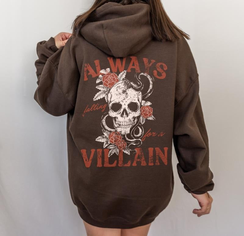 Always Falling Villain Book Dark Academia Poet Shirt Book Boyfriend Book Lover Dark Romance Skeleton Soft Comfort Long Sleeves Fabric T-Shirts, Hoodie, Sweatshirt - T-Shirt, Sweatshirt, Hoodie