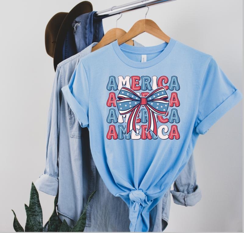 America Coquette 4th July Shirt Red White Blue T-Shirts, Hoodie, Sweatshirt - T-Shirt, Sweatshirt, Hoodie