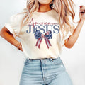 America Needs Jesus Coquette Bow Watercolor Christian Patriotic Shirt DTF Transfer 4th July T-Shirts, Hoodie, Sweatshirt - T-Shirt, Sweatshirt, Hoodie