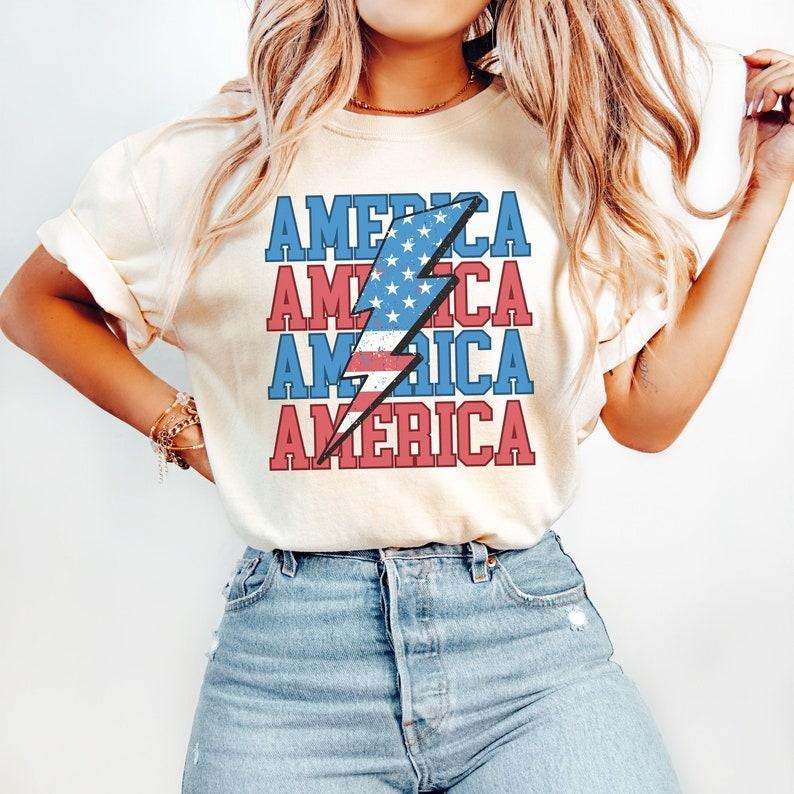 America Shirt America Shirt Fourth July Shirt 4th July Patriotic Shirt America Est Shirt Red White Blue T-Shirts, Hoodie, Sweatshirt - T-Shirt, Sweatshirt, Hoodie