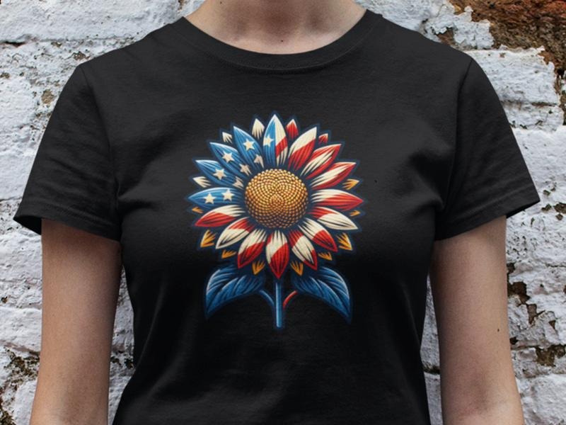 America Sunflower Shirt Usa Flag Flower American 4th July Flag Freedom Shirt Independence Shirt Her T-Shirts, Hoodie, Sweatshirt - T-Shirt, Sweatshirt, Hoodie