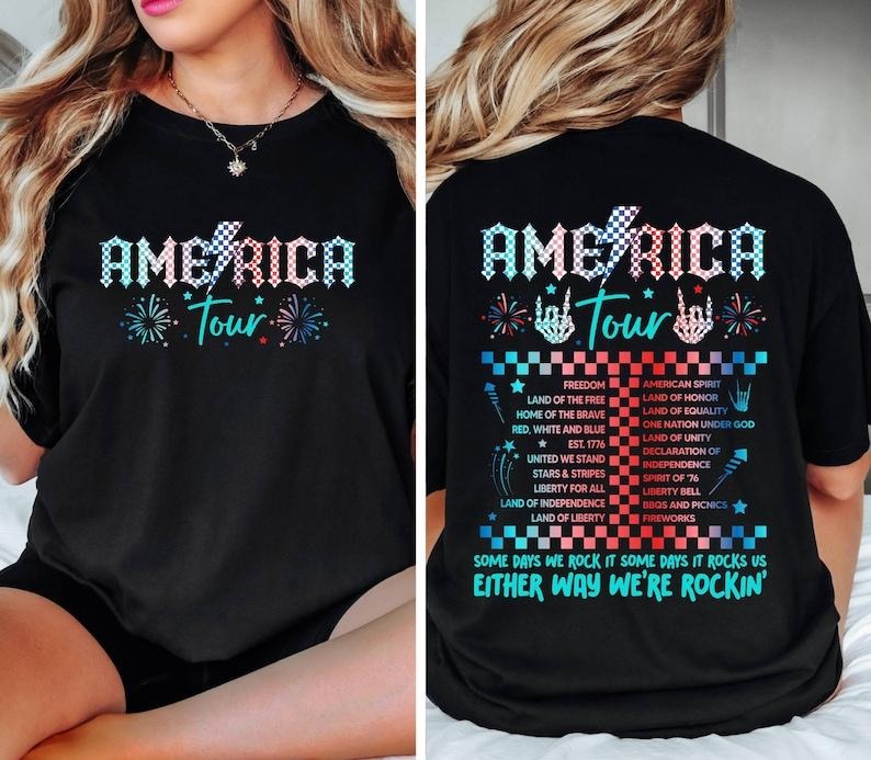 America Tour Shirt Retro 4th July Shirt 1776 Independence Day Shirt America Shirt American Flag Memorial Day T-Shirts, Hoodie, Sweatshirt - T-Shirt, Sweatshirt, Hoodie