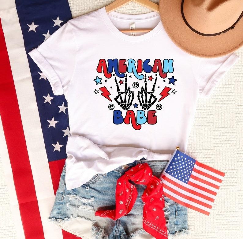 American Babe Shirt Fourth July Shirt American Shirts 4th July Patriotic Shirt Patriotic Family Shirts Memorial Freedom Shirt T-Shirts, Hoodie, Sweatshirt - T-Shirt, Sweatshirt, Hoodie