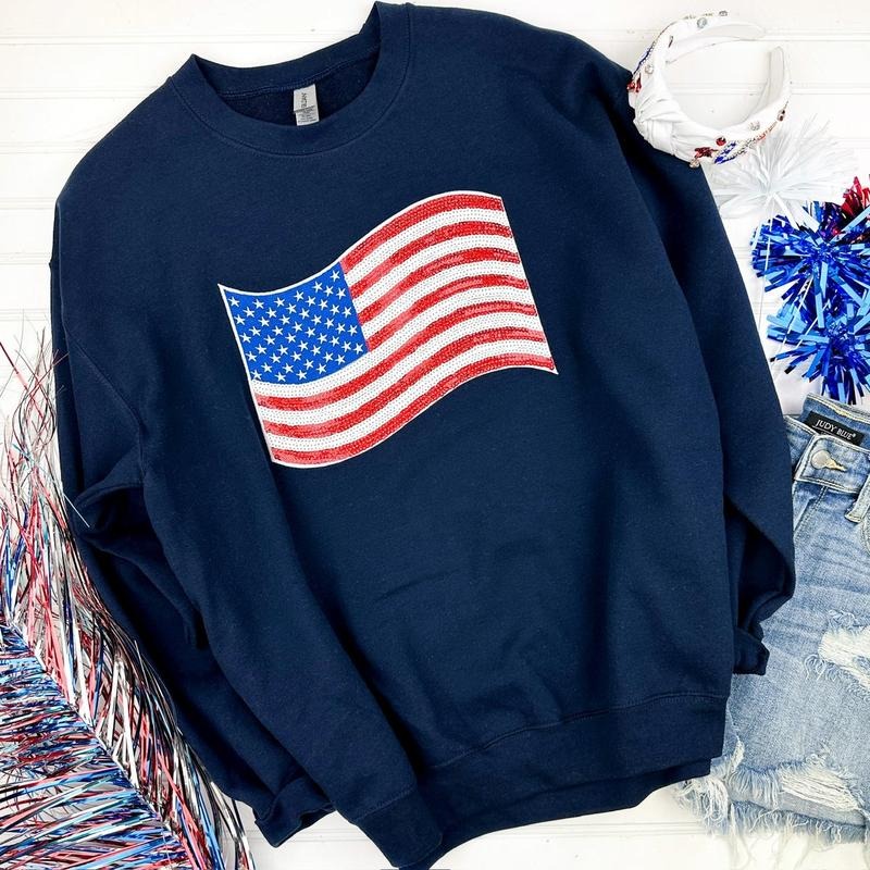 American Flag Sequin Patch NAVY T-Shirts, Hoodie, Sweatshirt - T-Shirt, Sweatshirt, Hoodie