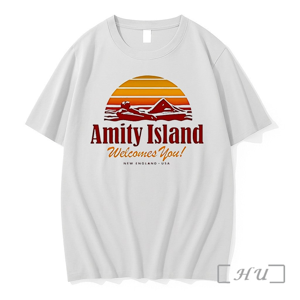 Amity Island Welcomes You New England Usa Tshirts Sweater Hoodie Jpg Unisex T-shirt, Sweatshirt, Hoodie, Long Sleeve Tee - T-Shirt, Sweatshirt, Hoodie
