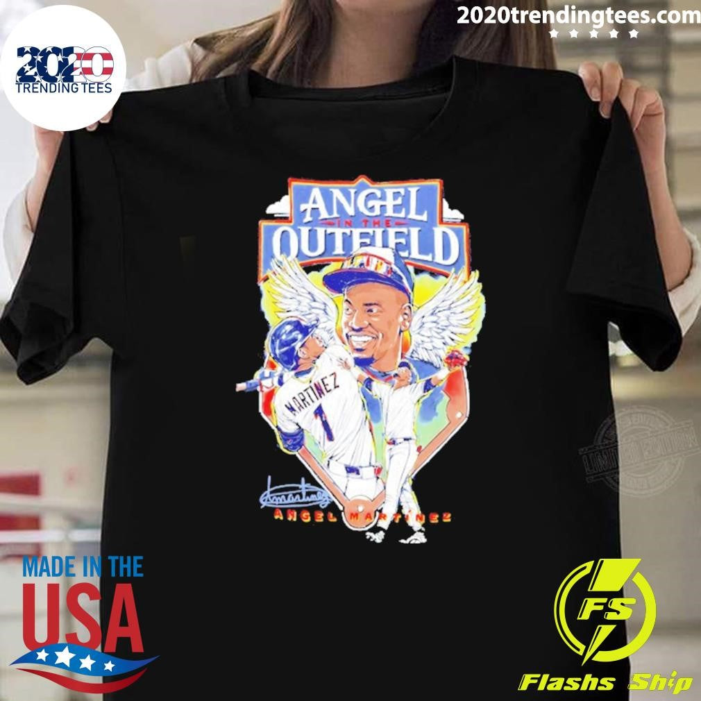 Angel Martinez In The Outfield Cleveland Guardians Signature Shirt Unisex T-shirt, Sweatshirt, Hoodie, Long Sleeve Tee - T-Shirt, Sweatshirt, Hoodie