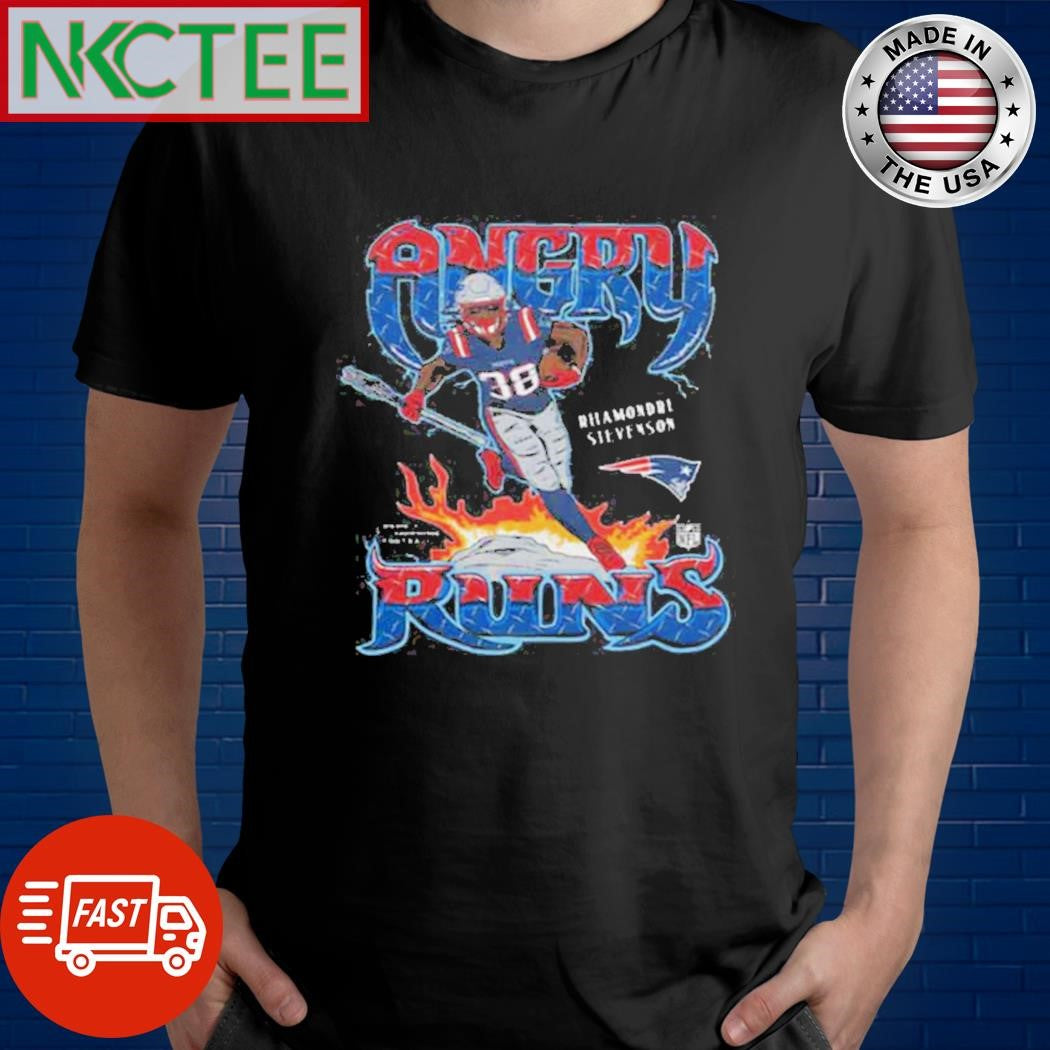 Angry Runs 2024 Patriots Rhamondre Stevenson Shirt Unisex T-shirt, Sweatshirt, Hoodie, Long Sleeve Tee - T-Shirt, Sweatshirt, Hoodie