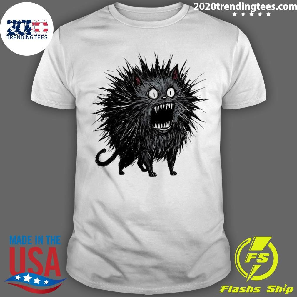 Angry Wild Spiky Black Cat Meme Shirt Unisex T-shirt, Sweatshirt, Hoodie, Long Sleeve Tee - T-Shirt, Sweatshirt, Hoodie