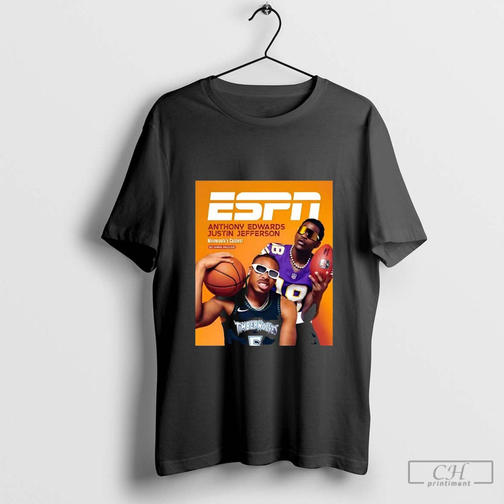 Anthony Edwards And Justin Jefferson Recreate Iconic Jersey Swap Unisex T-shirt, Sweatshirt, Hoodie, Long Sleeve Tee - T-Shirt, Sweatshirt, Hoodie