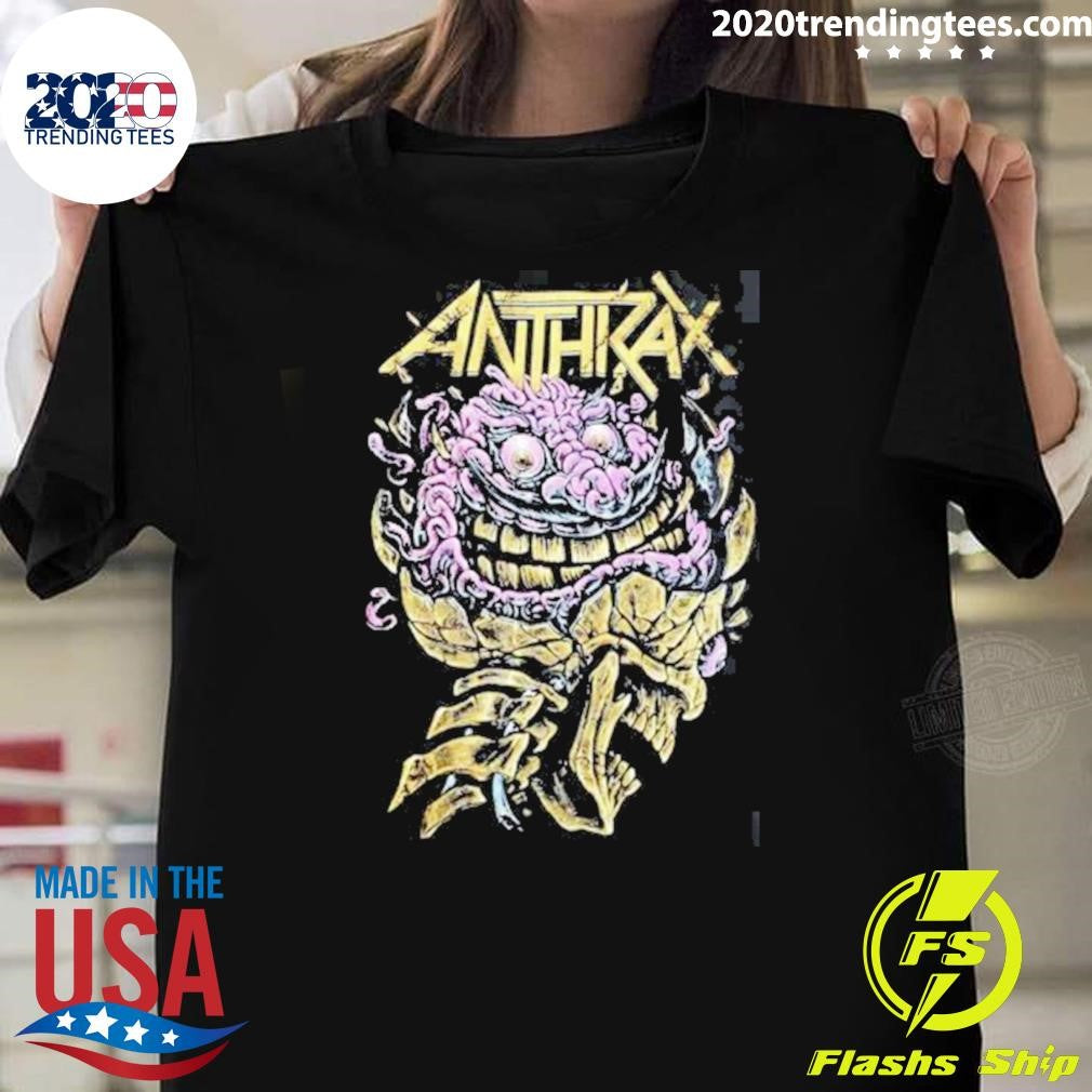 Anthrax Australia Tour 2026 Merch Tee Skull Brain Art With Dates Back Shirt Unisex T-shirt, Sweatshirt, Hoodie, Long Sleeve Tee - T-Shirt, Sweatshirt, Hoodie