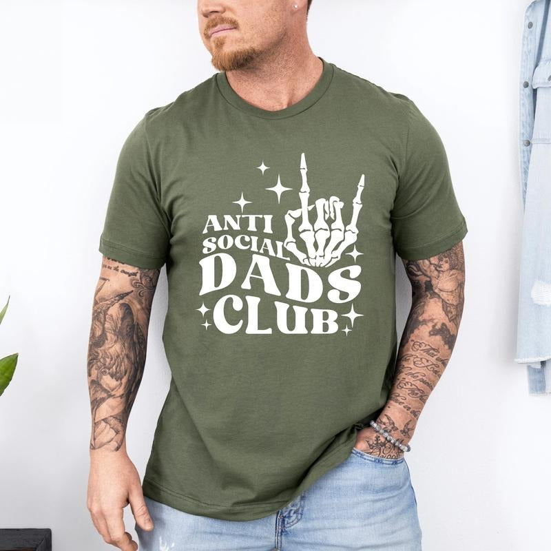 Anti Social Dads Club Shirt Cool Dad Shirt Dad Dad Skeleton Hand Anti Social Shirt T-Shirts, Hoodie, Sweatshirt - T-Shirt, Sweatshirt, Hoodie