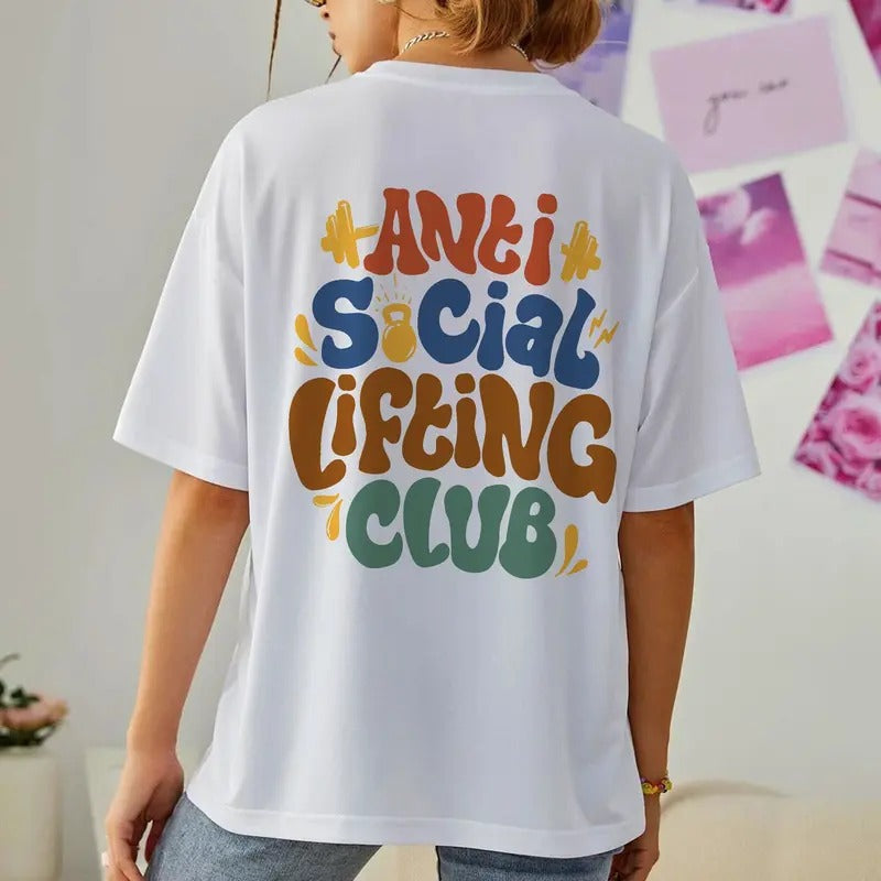 Anti Social Lifting Club Gym Lovers Shirt Muscle Mommy Workout Instant Weightlifting Shirt Workout Cotton Sleeve Womenswear T-Shirts, Hoodie, Sweatshirt - T-Shirt, Sweatshirt, Hoodie