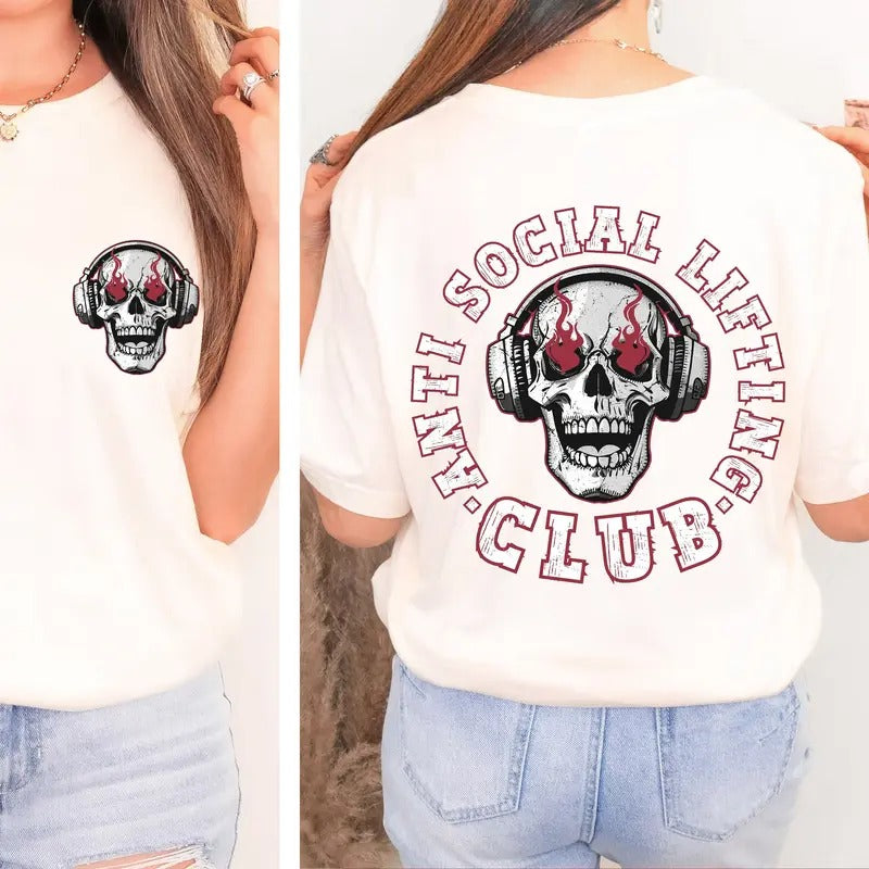 Anti Social Lifting Club Shirt Gym Lovers Pump Cover Lifting Shirt Muscle Mommy Him Workout Shirts Skull Shirt T-Shirts, Hoodie, Sweatshirt - T-Shirt, Sweatshirt, Hoodie