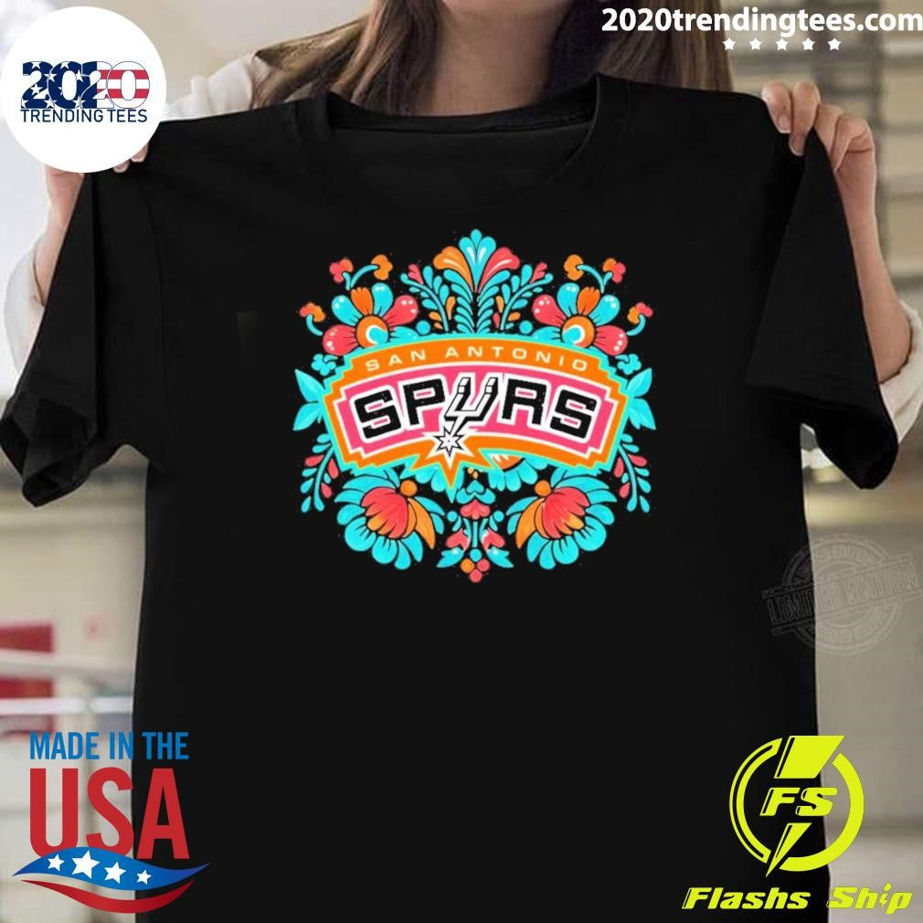 Antonio Spurs Fiesta Basketball Floral Nba Playoffs 2026 Shirt Unisex T-shirt, Sweatshirt, Hoodie, Long Sleeve Tee - T-Shirt, Sweatshirt, Hoodie